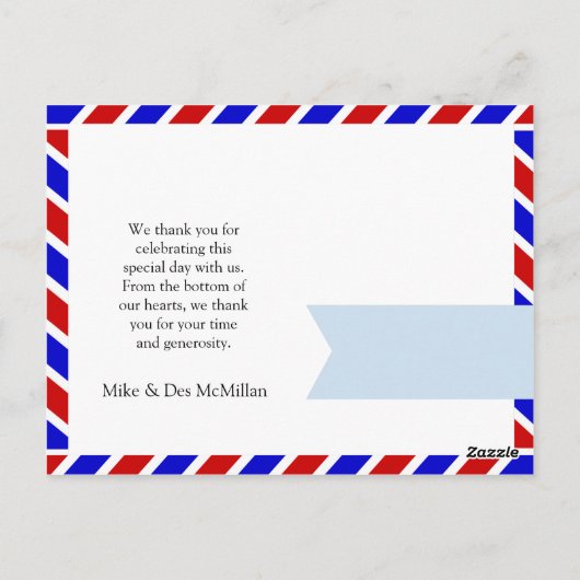 Carte Postale Image simple du Merci Mariage (Dos)