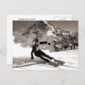 Carte Postale Image ski vintage, course Lauberhorn (Devant / Derrière)