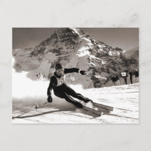 Carte Postale Image ski vintage, course Lauberhorn