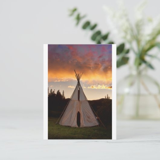 Carte Postale Image verticale de Teepee Sunset indienne (Debout devant)