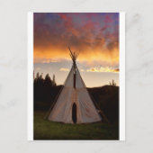 Carte Postale Image verticale de Teepee Sunset indienne (Devant)