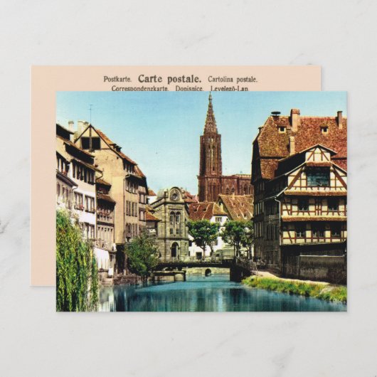 Carte Postale Image vintage, Strassbourg, cathédrale (Devant / Derrière)