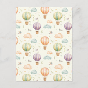 Carte Postale Imaginaire à air chaud Balloon Motif Aquarelle Des