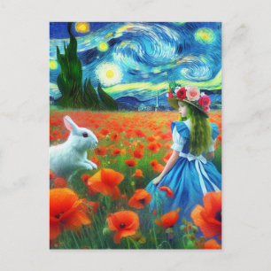 Carte Postale Imaginaire Alice et le lapin Entrer Oz Van Gogh