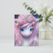 Carte Postale Imaginaire bébé adorable Unicorne (Debout devant)