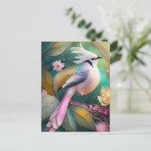 Carte Postale Imaginaire blanc crêpé à queue blanche Jay (Debout devant)