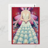 Carte Postale Imaginaire blanc Peacock Mariage robe AI Art (Devant / Derrière)