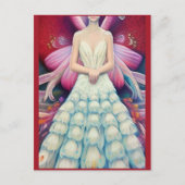 Carte Postale Imaginaire blanc Peacock Mariage robe AI Art (Devant)