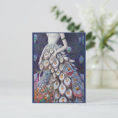 Carte Postale Imaginaire blanc Peacock Mariage robe Illustration (Debout devant)