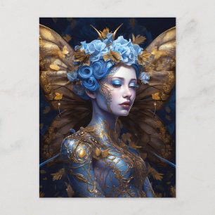 Carte Postale Imaginaire Blue Gold Fairy