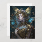Carte Postale Imaginaire Blue Gold Fairy (Devant / Derrière)