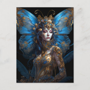 Carte Postale Imaginaire Blue Gold Fairy