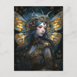 Carte Postale Imaginaire Blue Gold Fairy