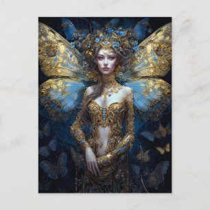 Carte Postale Imaginaire Blue Gold Fairy