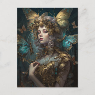 Carte Postale Imaginaire Blue Gold Fairy