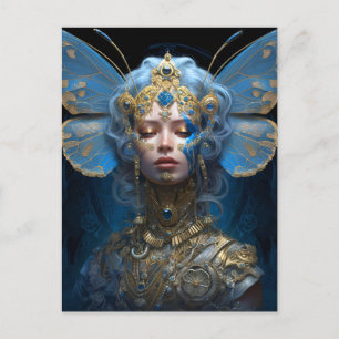 Carte Postale Imaginaire Blue Gold Fairy