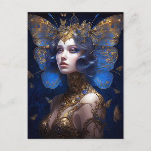 Carte Postale Imaginaire Blue Gold Fairy