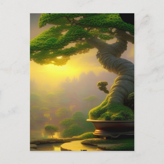 Carte Postale Imaginaire Bonsai Arbre Art numérique (Devant)