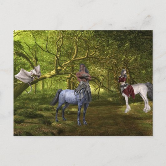 Carte Postale Imaginaire Centaur et Dragon (Devant)
