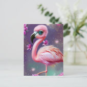 Carte Postale Imaginaire Cute Kawaii bébé flamingo (Debout devant)