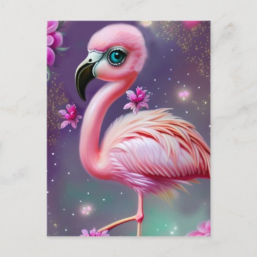 Carte Postale Imaginaire Cute Kawaii bébé flamingo (Devant)