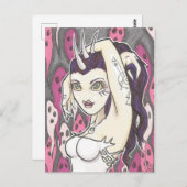 Carte postale Imaginaire de dessins animés rose Gh (Devant / Derrière)