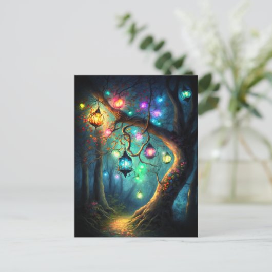 Carte Postale Imaginaire de forêt enchantée fée magique Pixie Po (Debout devant)