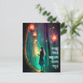 Carte Postale Imaginaire de forêt enchantée fée magique Pixie Po (Debout devant)