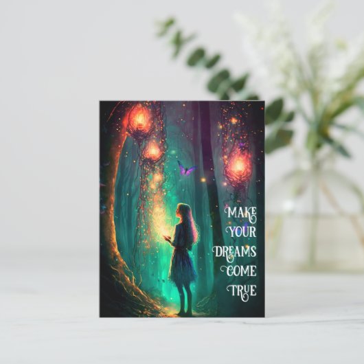 Carte Postale Imaginaire de forêt enchantée fée magique Pixie Po (Debout devant)