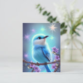 Carte Postale Imaginaire détaillé Cute Kawaii oiseau bleu bébé (Debout devant)