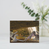 Carte Postale Imaginaire Dragon Family Cave (Debout devant)