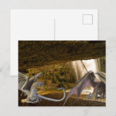 Carte Postale Imaginaire Dragon Family Cave (Devant / Derrière)