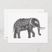 Carte Postale Imaginaire Eléphant Doodle (Devant / Derrière)