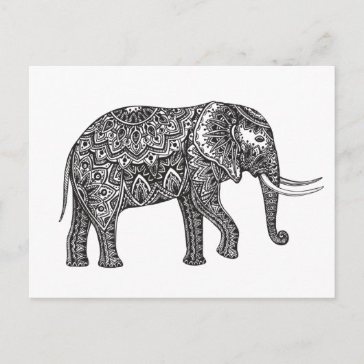 Carte Postale Imaginaire Eléphant Doodle (Devant)