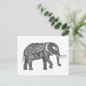 Carte Postale Imaginaire Eléphant Doodle (Debout devant)