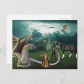 Carte Postale Imaginaire elfe dragon de bronze (Devant / Derrière)