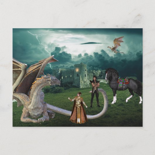 Carte Postale Imaginaire elfe dragon de bronze (Devant)