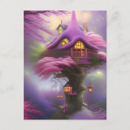 Carte Postale Imaginaire Fairy House Cherry Blossom (Devant)