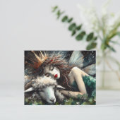 Carte Postale Imaginaire Fairy Queen et son mouton (Debout devant)