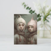 Carte Postale Imaginaire Fairy Tale Enfants Avec Casquettes De P (Debout devant)