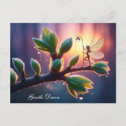 Carte Postale Imaginaire fée rosée jolie forêt enchantée art mig (Devant)