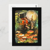 Carte Postale Imaginaire Fées aux champignons (Devant / Derrière)