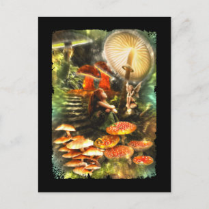 Carte Postale Imaginaire Fées aux champignons