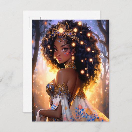 Carte Postale Imaginaire femme Art Africain Américain (Devant / Derrière)