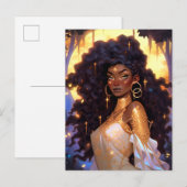 Carte Postale Imaginaire femme Art Africain Américain (Devant / Derrière)