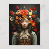 Carte Postale Imaginaire Femme et papillons IA Art (Devant)