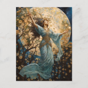 Carte postale Imaginaire Fille Et Lune