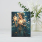 Carte postale Imaginaire Fille Magique Et Fleurs (Debout devant)