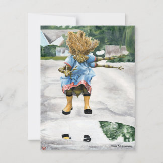 Carte postale Imaginaire Fille Puddle Jumping