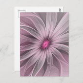 Carte Postale Imaginaire Fleur Plum Abstrait Flore Fractal Art (Devant / Derrière)